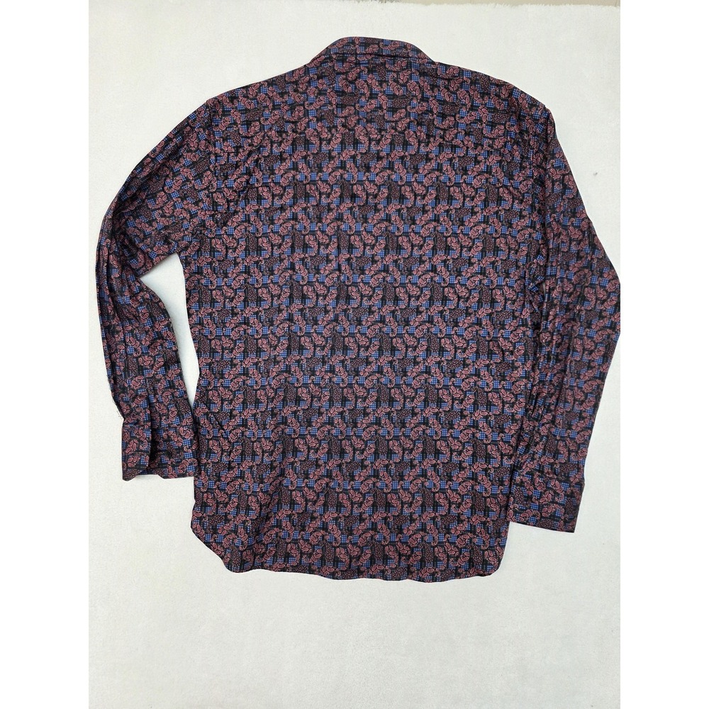 Luchiano Visconti Shirt Mens XL Multicolor Paisley Long Sleeve Button Stretch - Picture 9 of 14